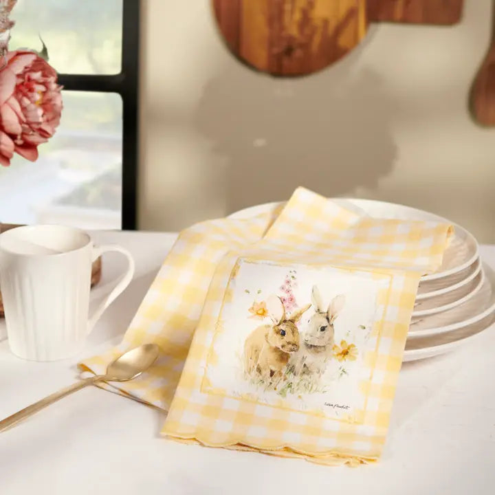 Flower Bunnies Kitchen Towel FINAL SALE