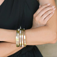 Gold Tile Bangle Set | Sunshine Tienda