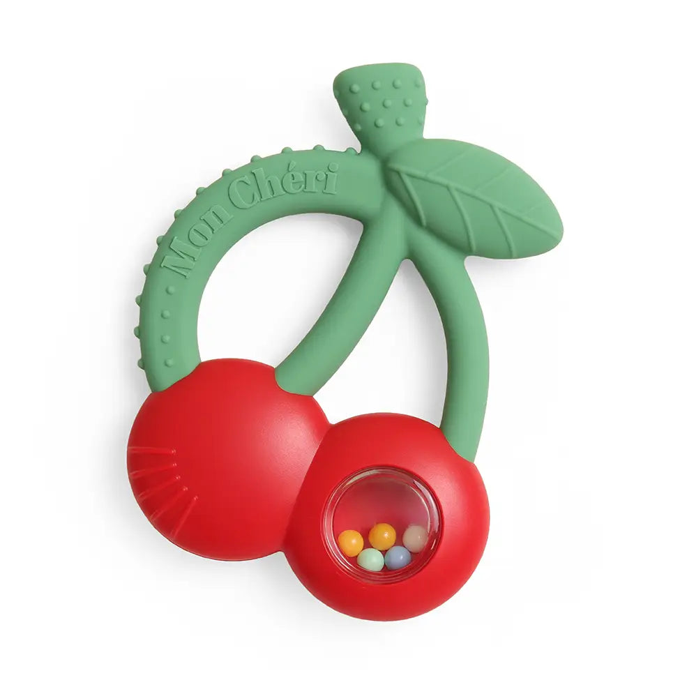 Cherry Silicone Teether Rattle