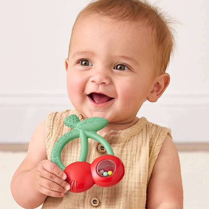 Cherry Silicone Teether Rattle