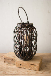 Dark Brown Willow Lantern